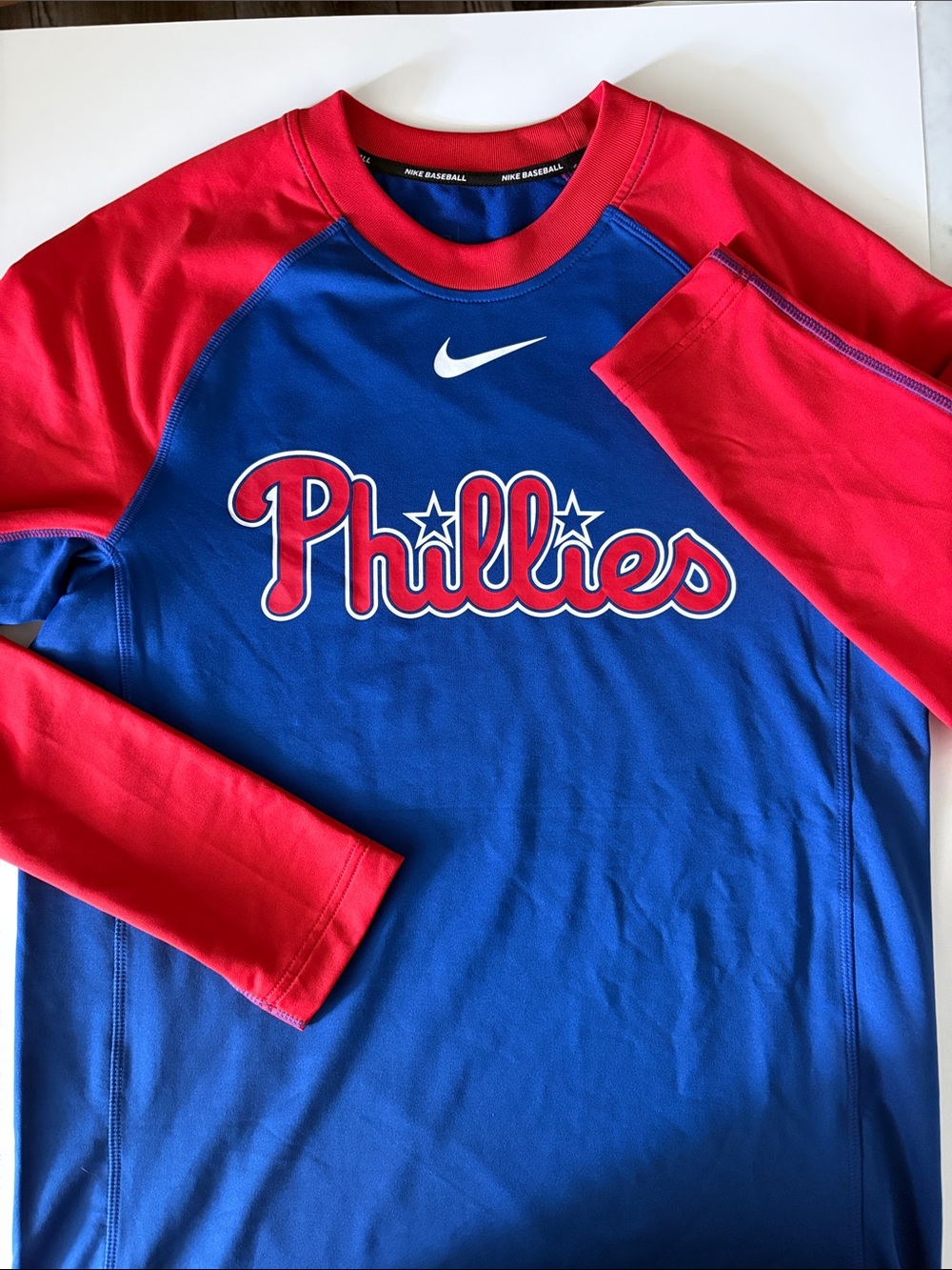 Nike Men's Philadelphia Phillies Royal/Red Authentic Game Time Long Sleeve T